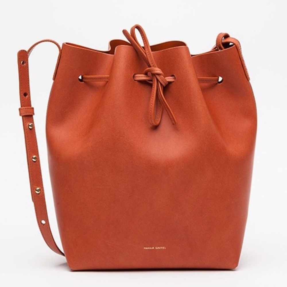 Mansur Gavriel Mini Bucket Bag in Brown